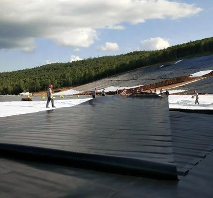 1Geomembrana in HDPE da 0,0 mm per stagni di pesce Larghezza 1-6m Geomembrana nera resistente ai prodotti chimici