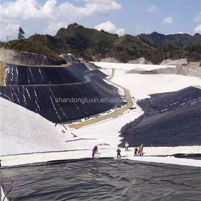 Geomembrana di superficie in HDPE da 1,5 mm personalizzata per serbatoio in nero bianco verde blu