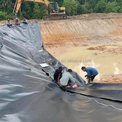Geomembrana in HDPE a superficie liscia e doppia nera da 0,5 mm per stagni di pesce di laghi e dighe