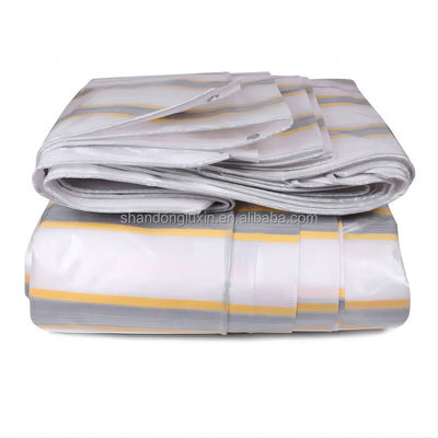 500D Stripe Style Double Blue/White/Black/Red PE Tarpaulin Cover Tarpa for All Purpose
