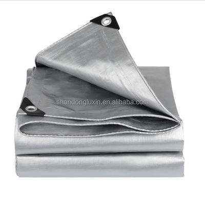 Larghezza da 2 a 12 m Pesante impermeabile PE Tarpaulin Sliver/Black Cover per industria all'aperto